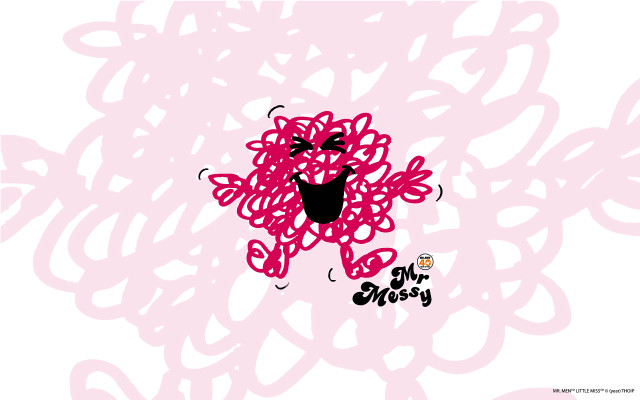 Pink black cartoon character smiling free wallpaper - medium preview image