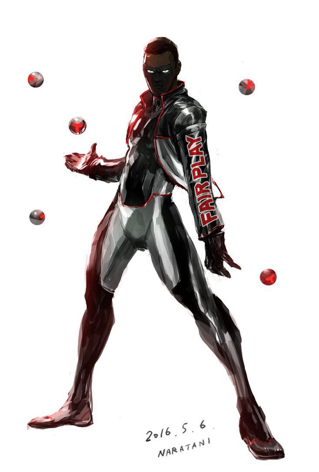 Man black white suit red free wallpaper - medium preview image