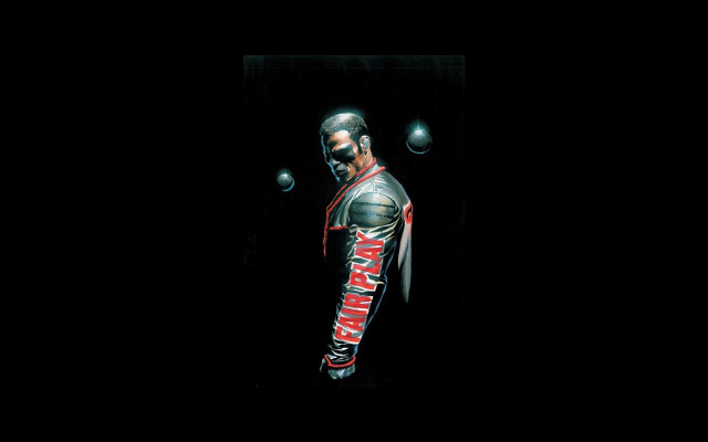 Man black suit red white free wallpaper - medium preview image