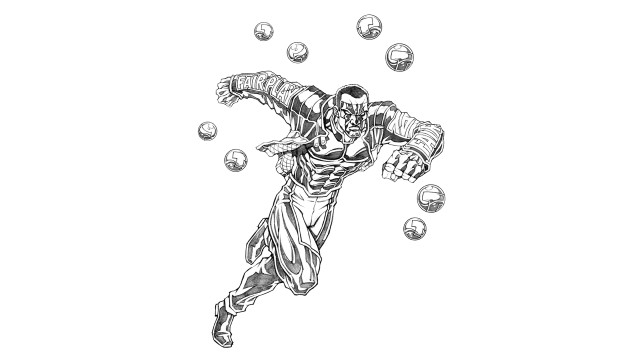 Football player catching ball drawing free wallpaper - medium preview image