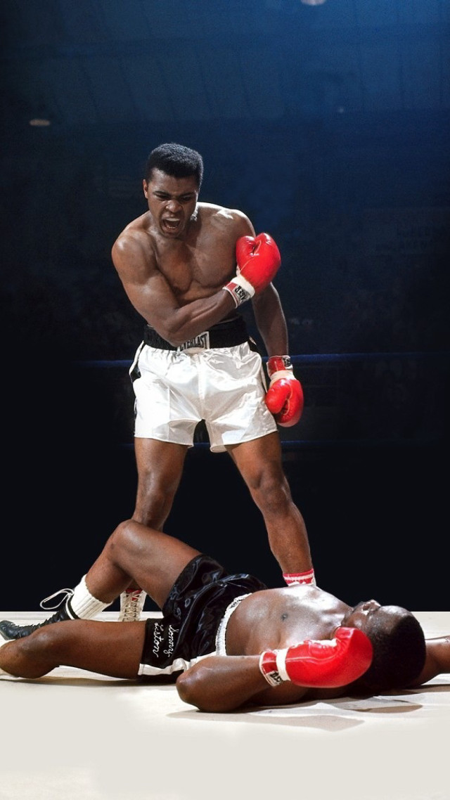 Man laying boxing glove head free wallpaper - medium preview image