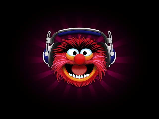 Red black animal headphones microphone free wallpaper - medium preview image