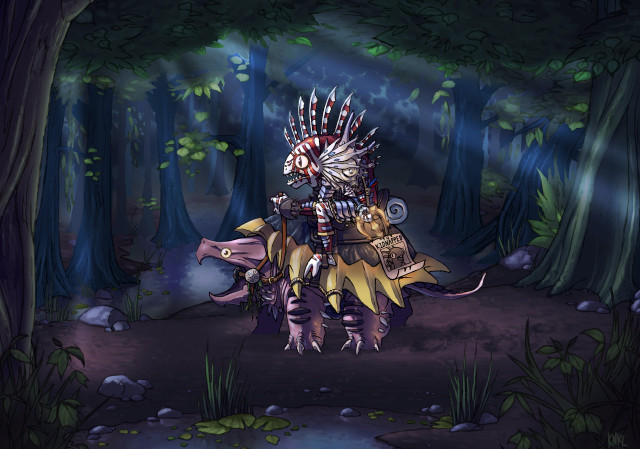 Cartoon creature spiked head dinosaur free wallpaper - medium preview image