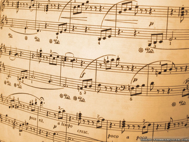 Music sheet notes side back free wallpaper - medium preview image