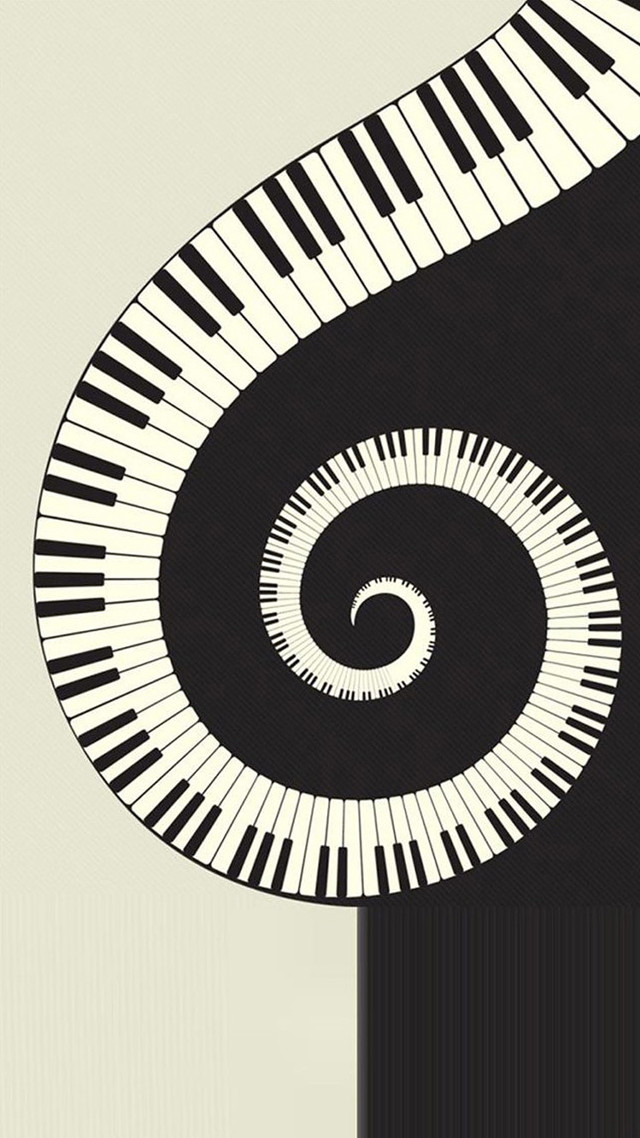 Piano spiral design black white free wallpaper - medium preview image