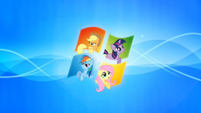 Cartoon characters blue background waves free wallpaper - medium preview image