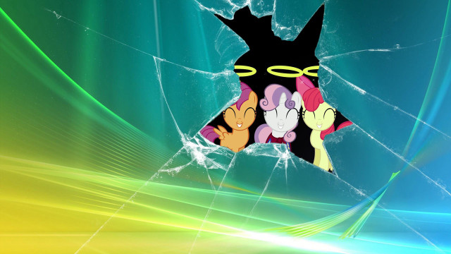 Cartoon character broken glass colorful free wallpaper - medium preview image