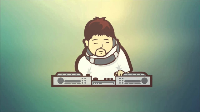 Cartoon man headphone dj deck free wallpaper - medium preview image