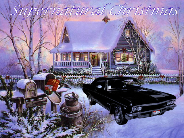 Black car house snow mailbox free wallpaper - medium preview image