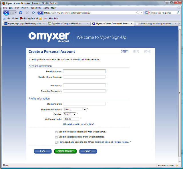 Signup form personal account business free wallpaper - medium preview image