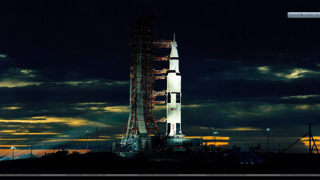 Rocket building cloudy night full free wallpaper - medium preview image
