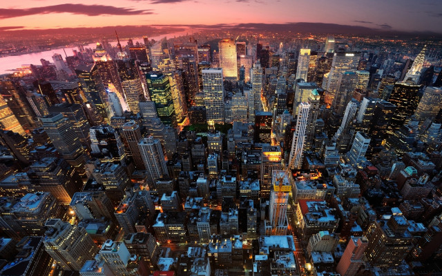 City night tall buildings lights #11 free wallpaper - medium preview image
