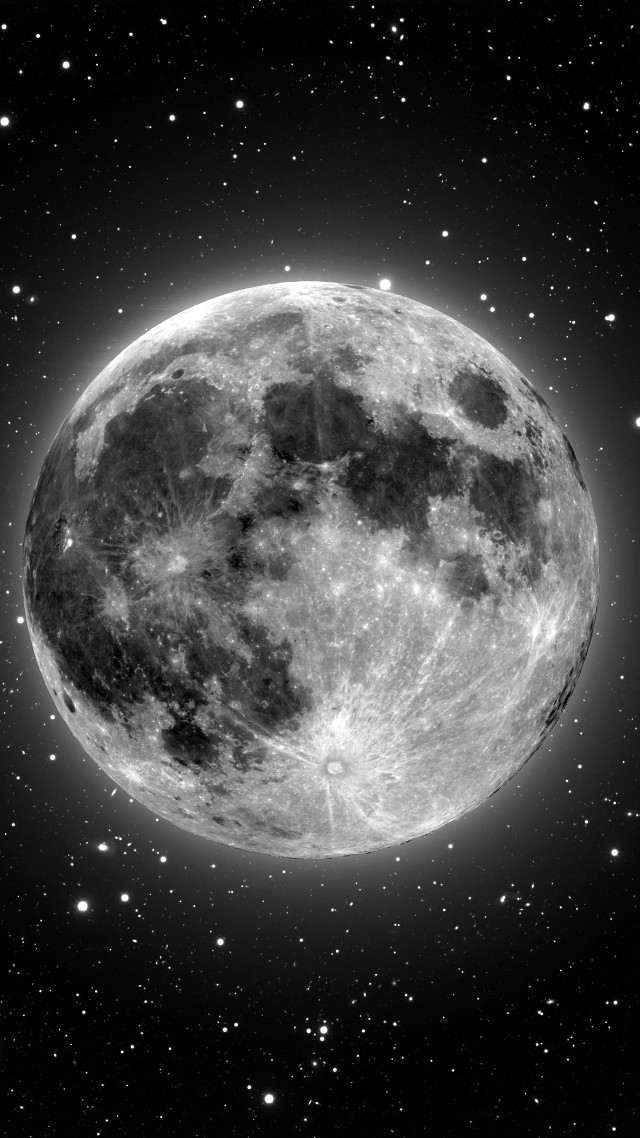 Full moon stars black background free wallpaper - medium preview image