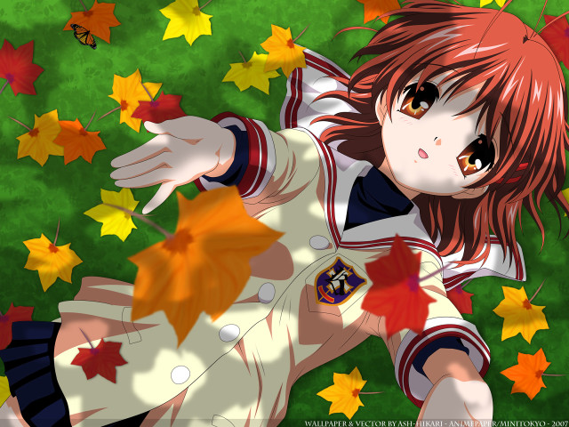 Girl uniform maple leaf leaves free wallpaper - medium preview image