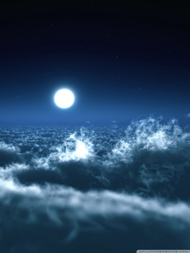 Full moon clouds sky bright free wallpaper - medium preview image