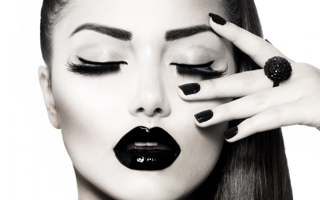 Black white makeup gothic fashion free wallpaper - medium preview image