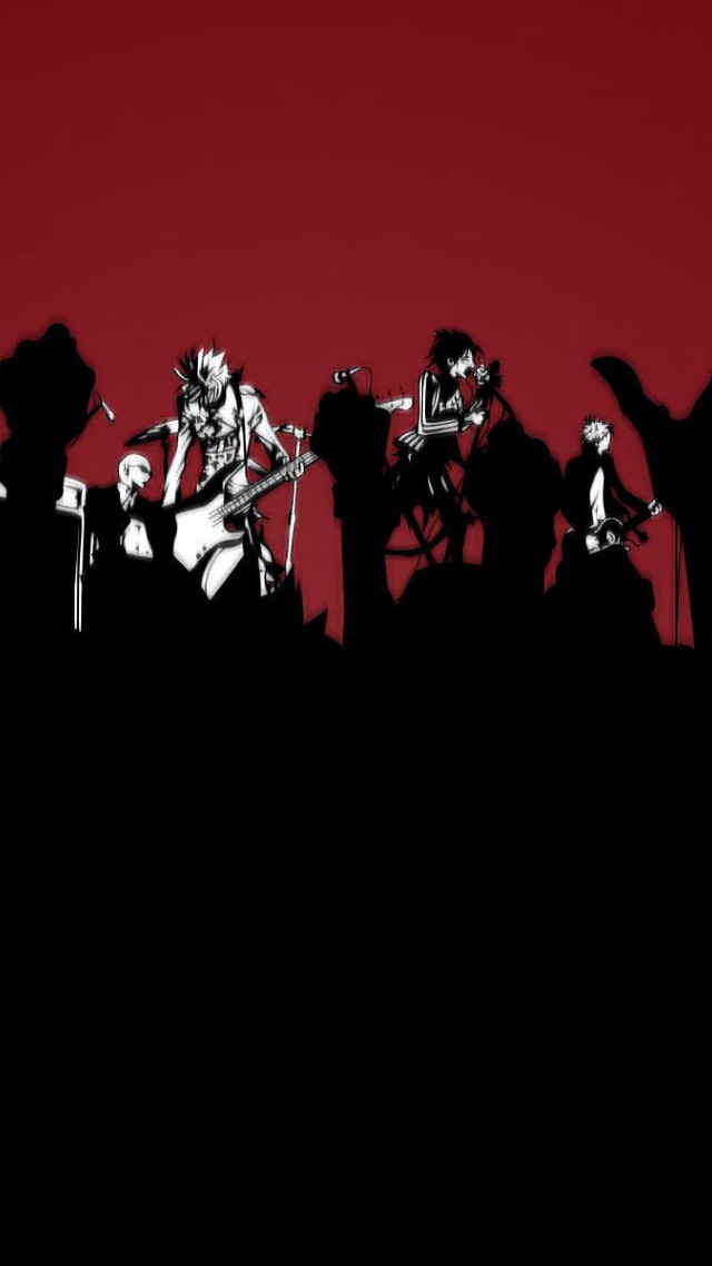 Silhouette musicians red background black free wallpaper - medium preview image