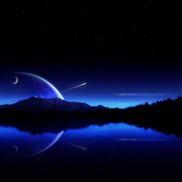 Crescent moon milkyway cityscape night free wallpaper - medium preview image