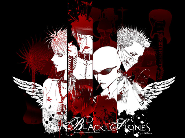 Anime wings blood splatters fireworks free wallpaper - medium preview image