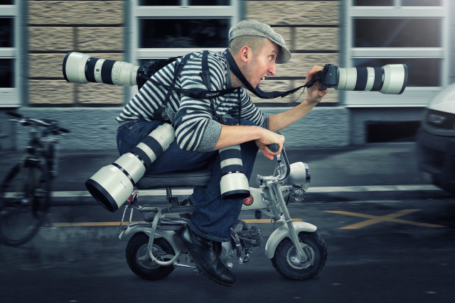 Man riding small motorcycle camera free wallpaper - medium preview image