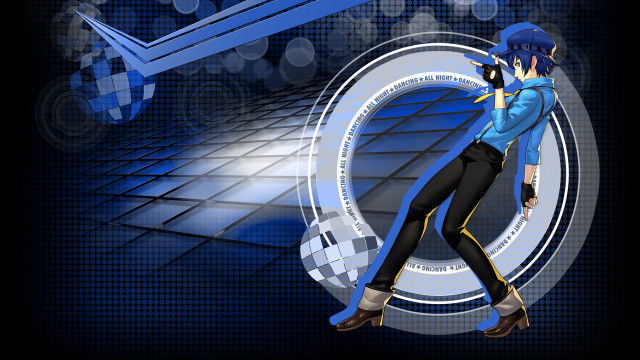 Woman blue outfit walking background free wallpaper - medium preview image
