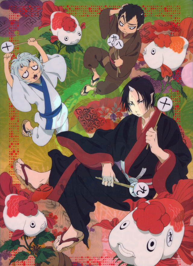 Anime characters group fish red free wallpaper - medium preview image