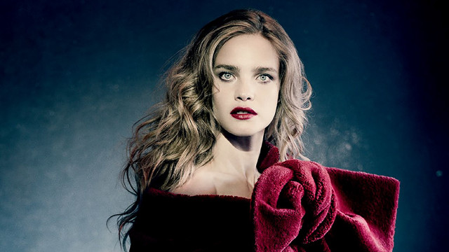 Woman red dress rose lapel free wallpaper - medium preview image