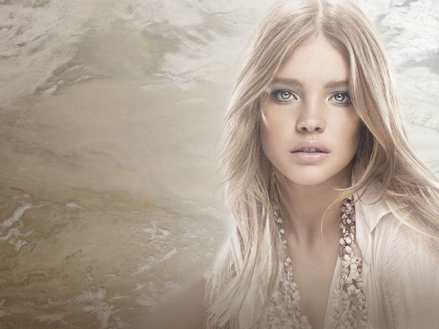 Blonde woman mountain beach outdoor free wallpaper - medium preview image