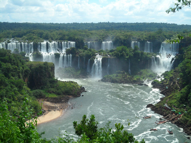 Waterfall river swimmers forest nature free wallpaper - medium preview image