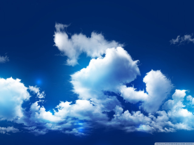 Blue sky clouds plane sun #3 free wallpaper - medium preview image