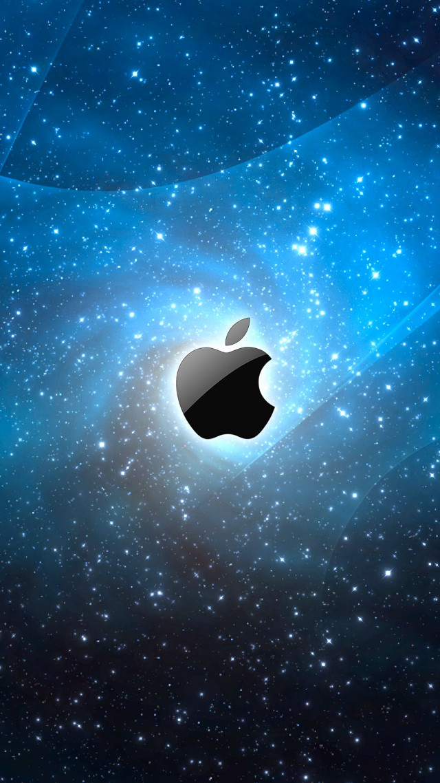Apple logo blue background stars #2 free wallpaper - medium preview image