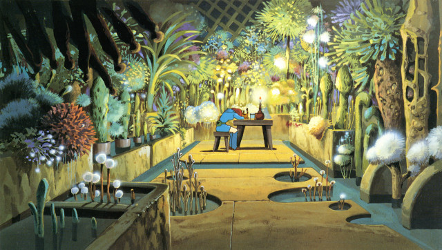 Man sitting table garden plants free wallpaper - medium preview image