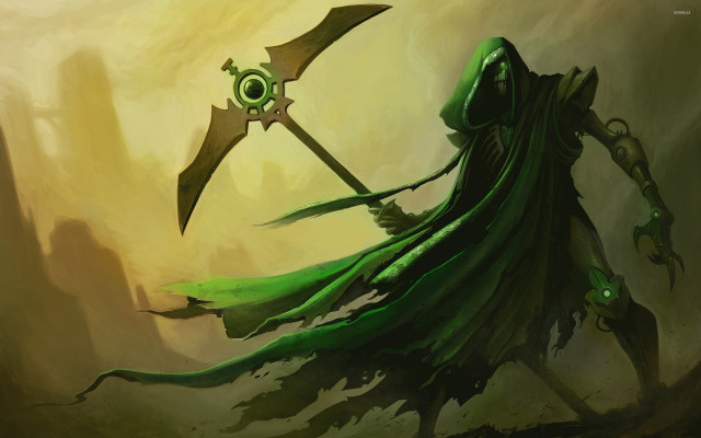 Green wizard eldritch fantasy armor free wallpaper - medium preview image