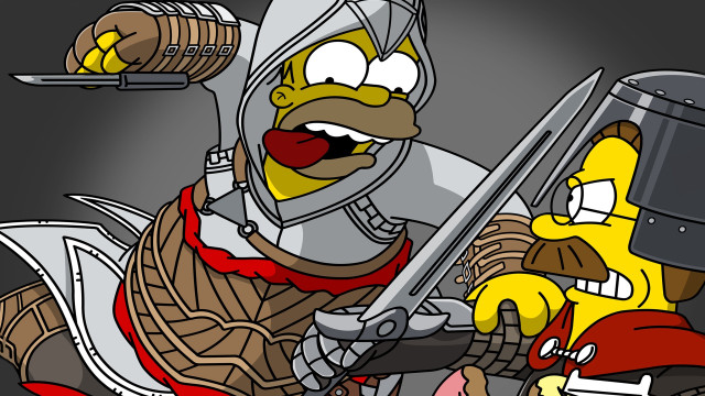 Knight bird armor swords cartoon free wallpaper - medium preview image