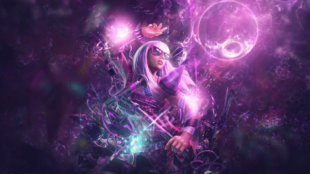 Woman purple outfit purple background free wallpaper - medium preview image