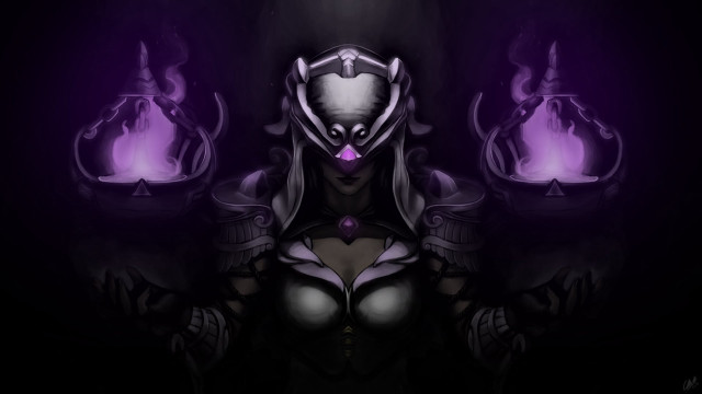 Woman purple mask purple lights free wallpaper - medium preview image