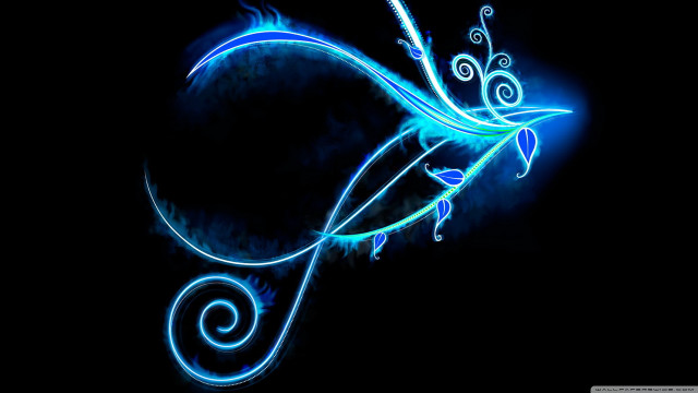 Blue swirly black background fantasy free wallpaper - medium preview image