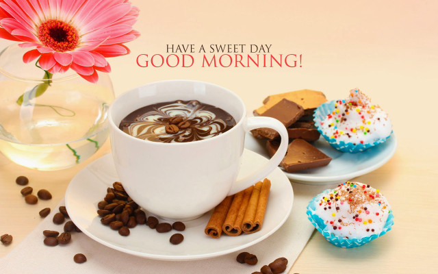 Coffee cookies table pink flower free wallpaper - medium preview image