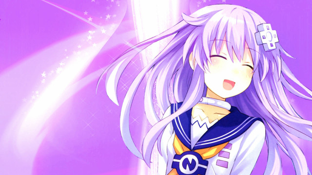Anime girl white hair purple #4 free wallpaper - medium preview image
