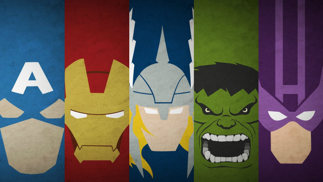 Superheroes painted faces colorful group free wallpaper - medium preview image