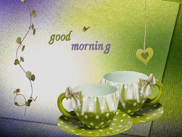 Cups bow saucer heart folkart free wallpaper - medium preview image