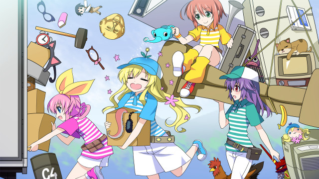 Girls walking room toys blue free wallpaper - medium preview image
