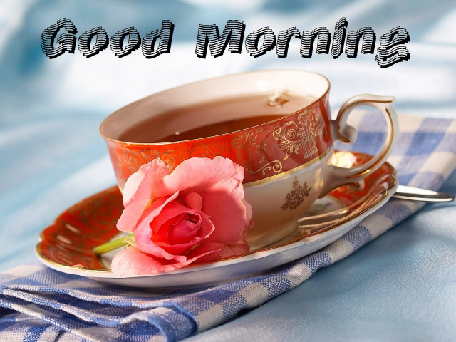 Cup tea pink flower plate free wallpaper - medium preview image
