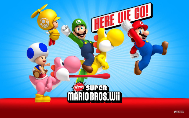 Super mario bros group poster free wallpaper - medium preview image