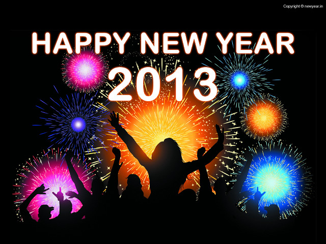 Happy new year 2013 fireworks free wallpaper - medium preview image
