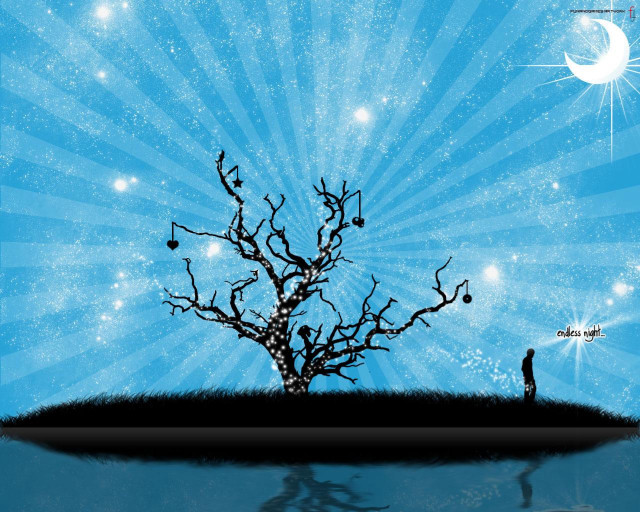 Tree musical notes field person free wallpaper - medium preview image