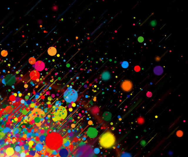 Black background multicolored circles light free wallpaper - medium preview image