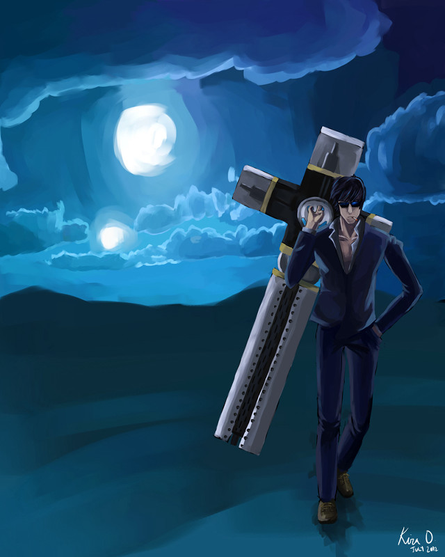 Man suit giant cross full free wallpaper - medium preview image