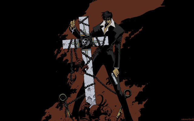 Man suit cross chain black free wallpaper - medium preview image