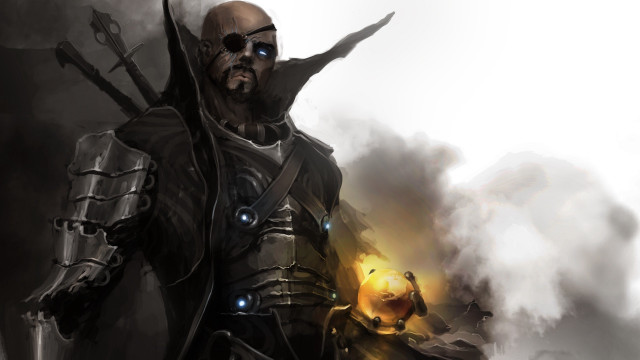 Man suit sword skull arm free wallpaper - medium preview image